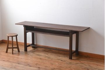 アンティーク家具　アンティーク　シンプルな横長テーブル(作業台)(2)