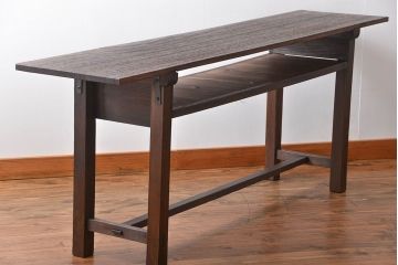 アンティーク家具　アンティーク　シンプルな横長テーブル(作業台)(2)