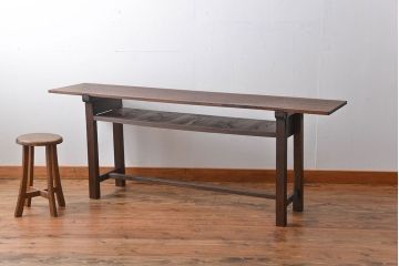 アンティーク家具　アンティーク　シンプルな横長テーブル(作業台)(2)