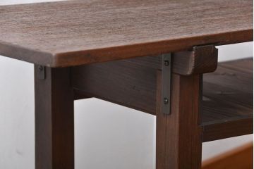 アンティーク家具　アンティーク　シンプルな横長テーブル(作業台)(2)