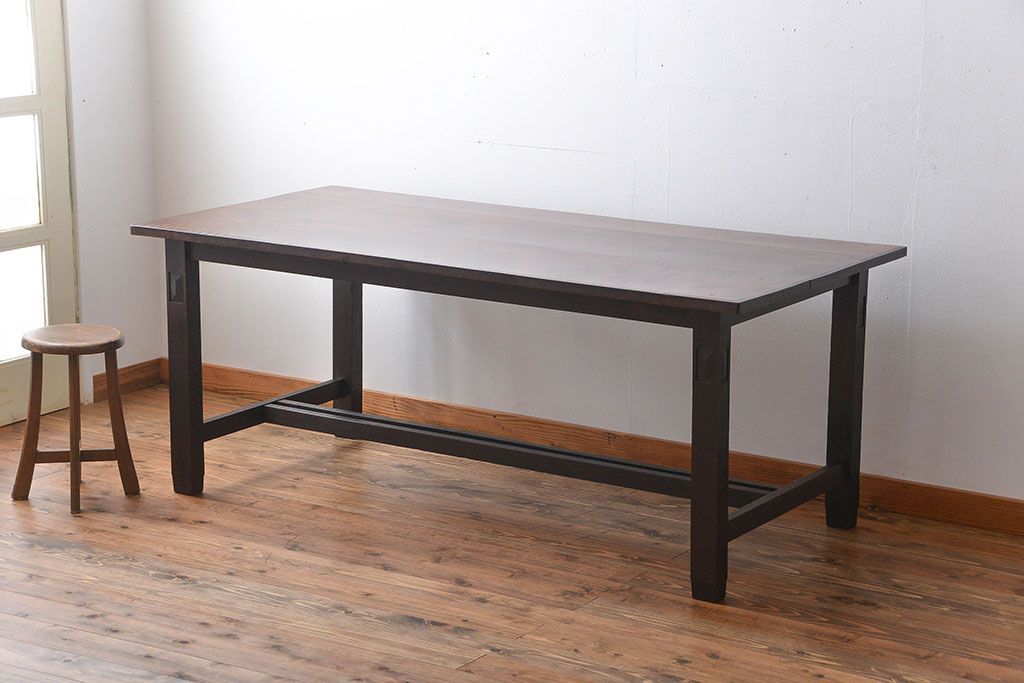 アンティーク家具　大正ロマン　カバ材　大きなダイニングテーブル