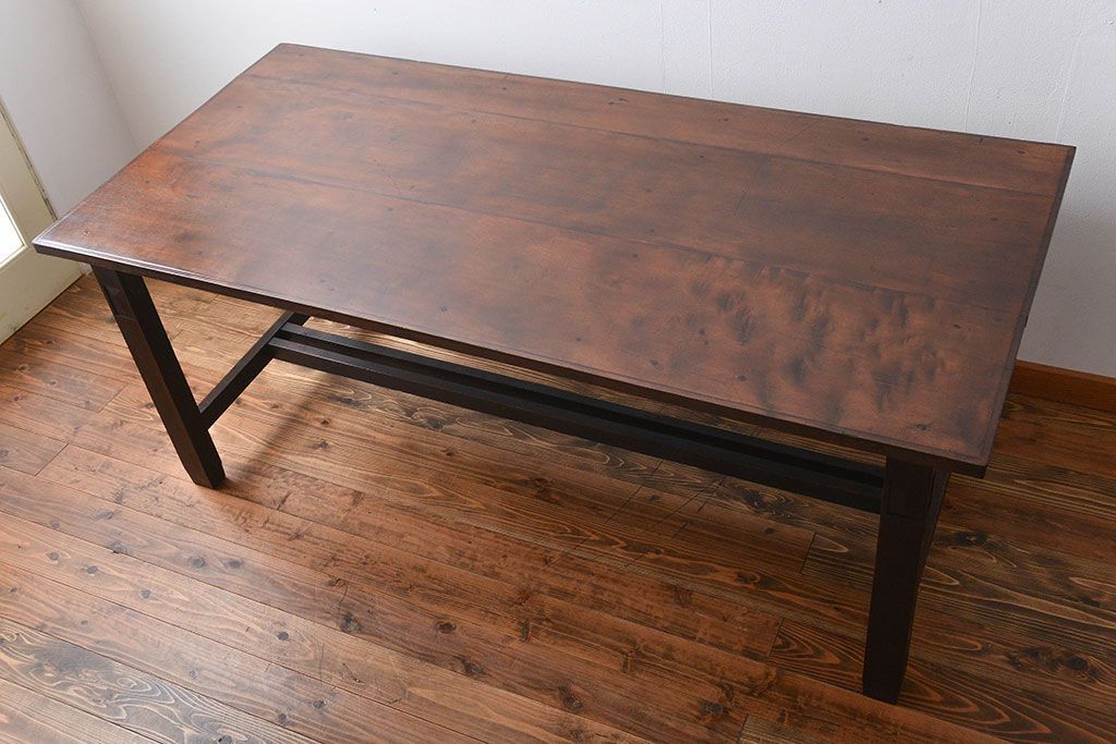 アンティーク家具　大正ロマン　カバ材　大きなダイニングテーブル