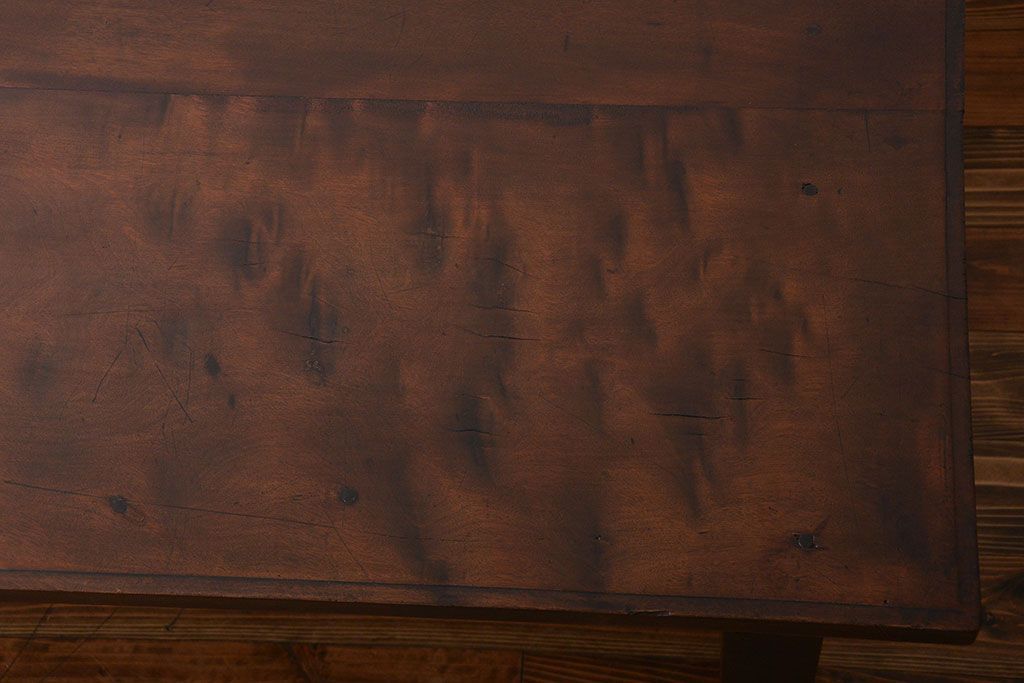 アンティーク家具　大正ロマン　カバ材　大きなダイニングテーブル