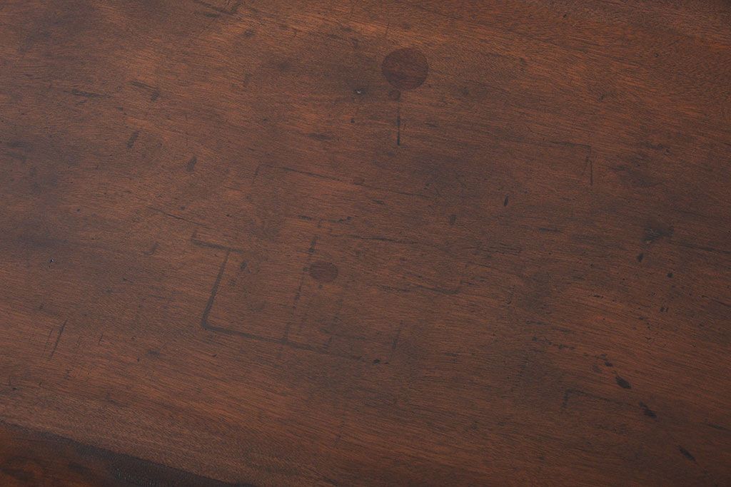 アンティーク家具　大正ロマン　カバ材　大きなダイニングテーブル