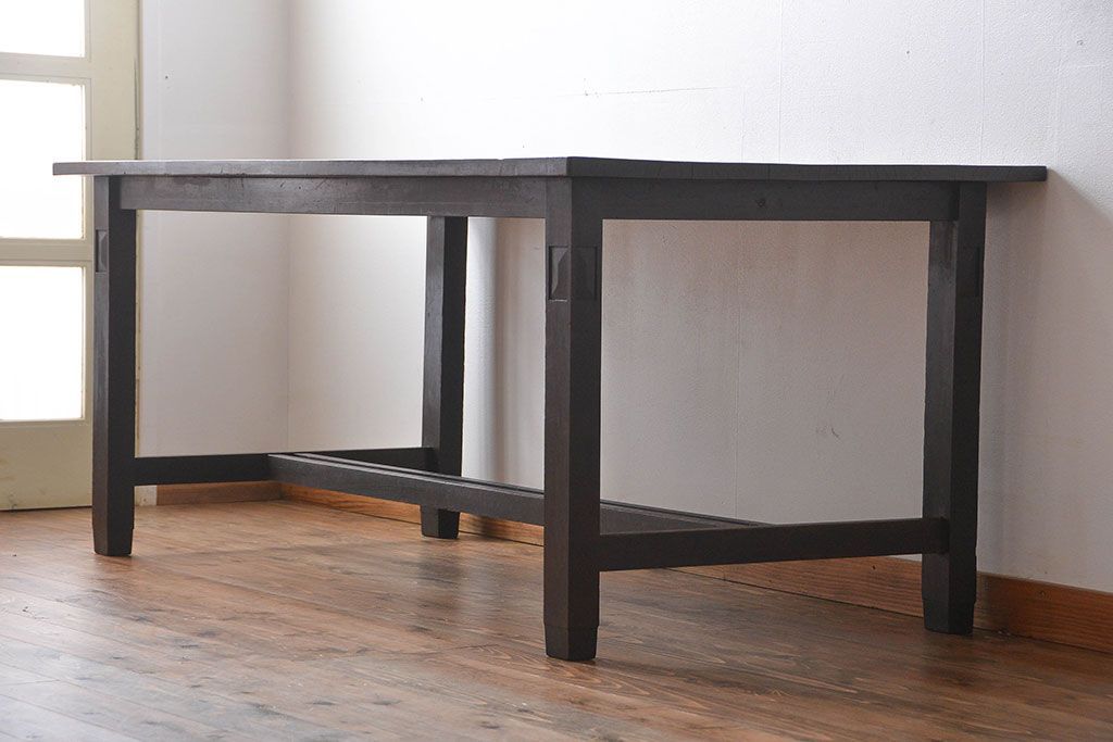 アンティーク家具　大正ロマン　カバ材　大きなダイニングテーブル