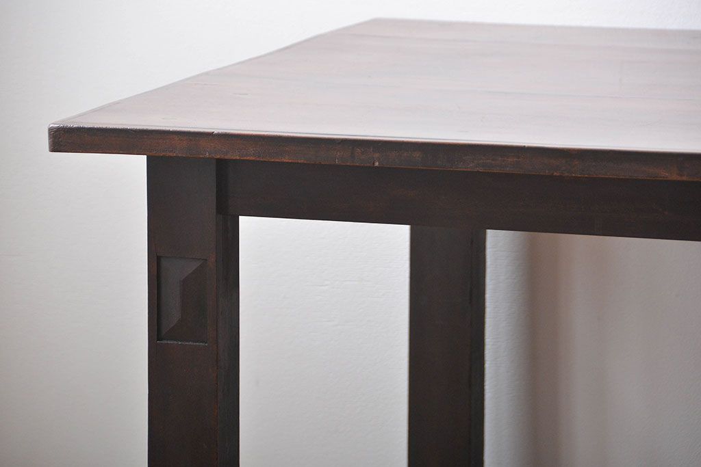 アンティーク家具　大正ロマン　カバ材　大きなダイニングテーブル