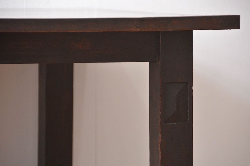 アンティーク家具　大正ロマン　カバ材　大きなダイニングテーブル