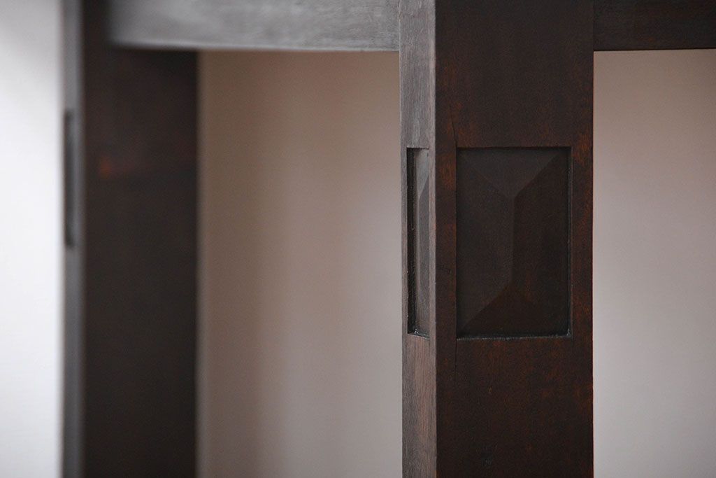 アンティーク家具　大正ロマン　カバ材　大きなダイニングテーブル