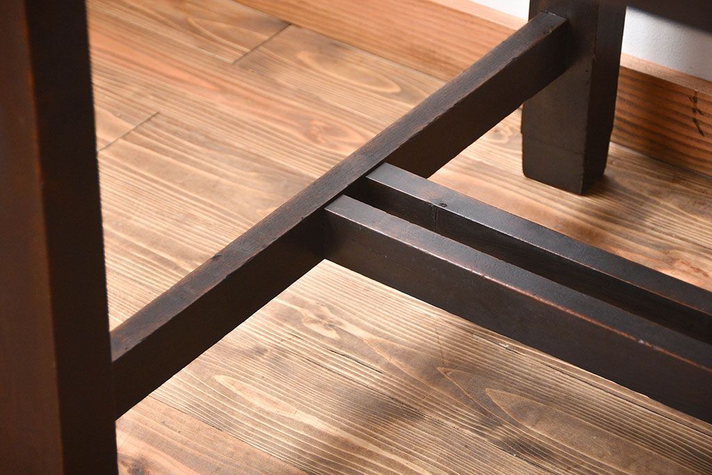 アンティーク家具　大正ロマン　カバ材　大きなダイニングテーブル