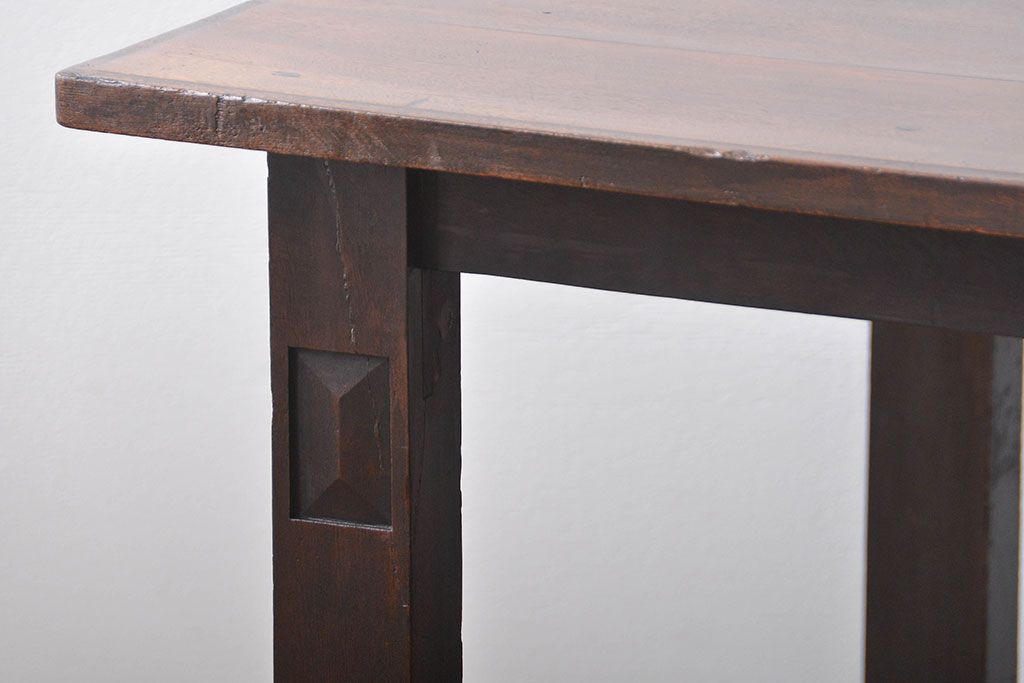 アンティーク家具　大正ロマン　カバ材　大きなダイニングテーブル