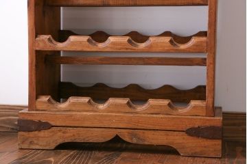 アンティーク家具　イギリスアンティーク　パイン材　ワインラック