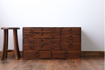 アンティーク家具　 古民具・骨董　黒柿材ふちの小引き出し