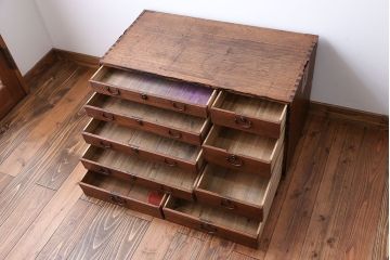 アンティーク家具　 古民具・骨董　黒柿材ふちの小引き出し
