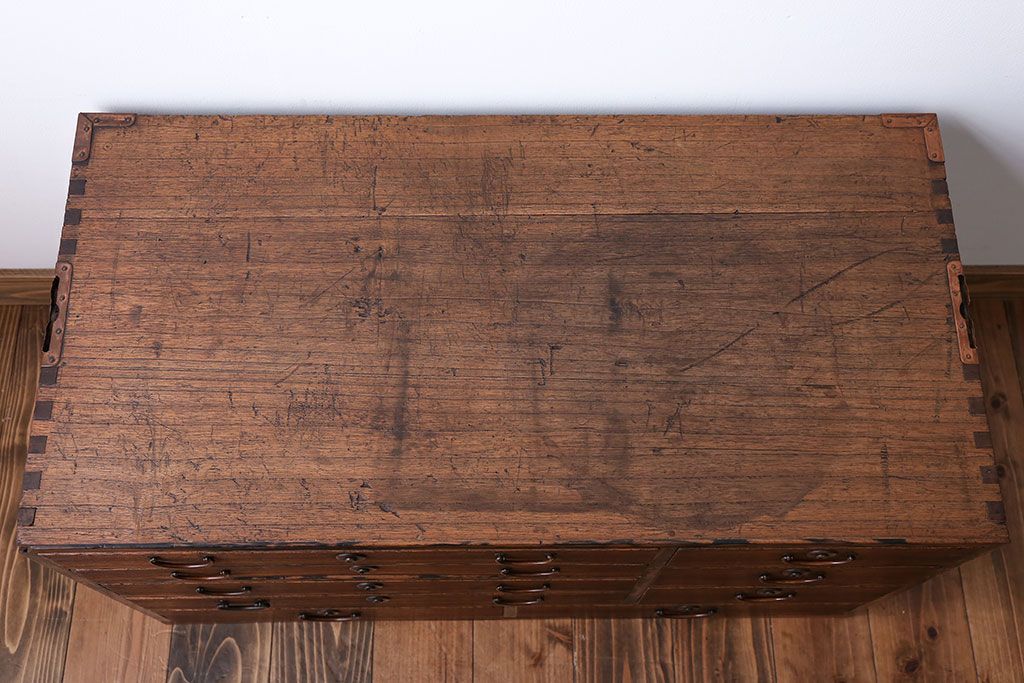 アンティーク家具　 古民具・骨董　黒柿材ふちの小引き出し