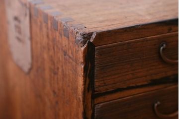 アンティーク家具　 古民具・骨董　黒柿材ふちの小引き出し