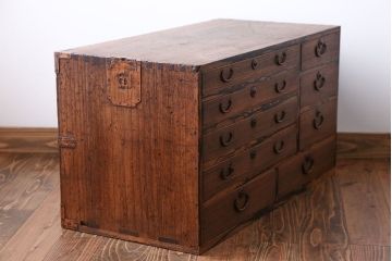 アンティーク家具　 古民具・骨董　黒柿材ふちの小引き出し