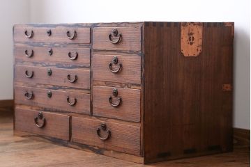 アンティーク家具　 古民具・骨董　黒柿材ふちの小引き出し