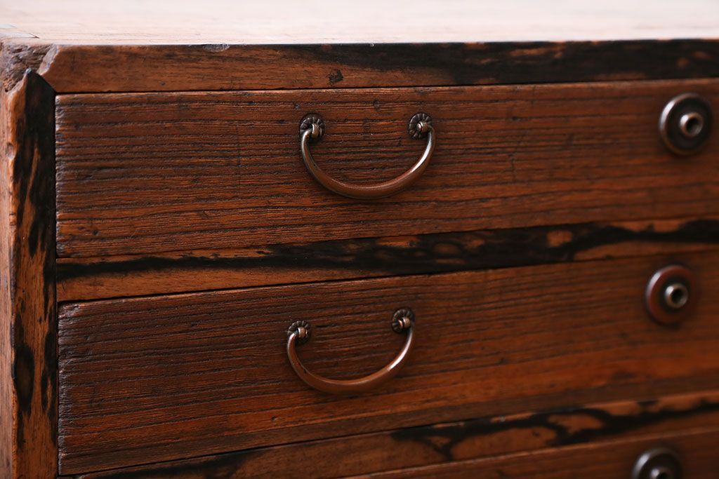 アンティーク家具　 古民具・骨董　黒柿材ふちの小引き出し