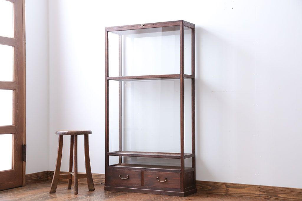 アンティーク家具　弓道の矢用　収納ガラスケース