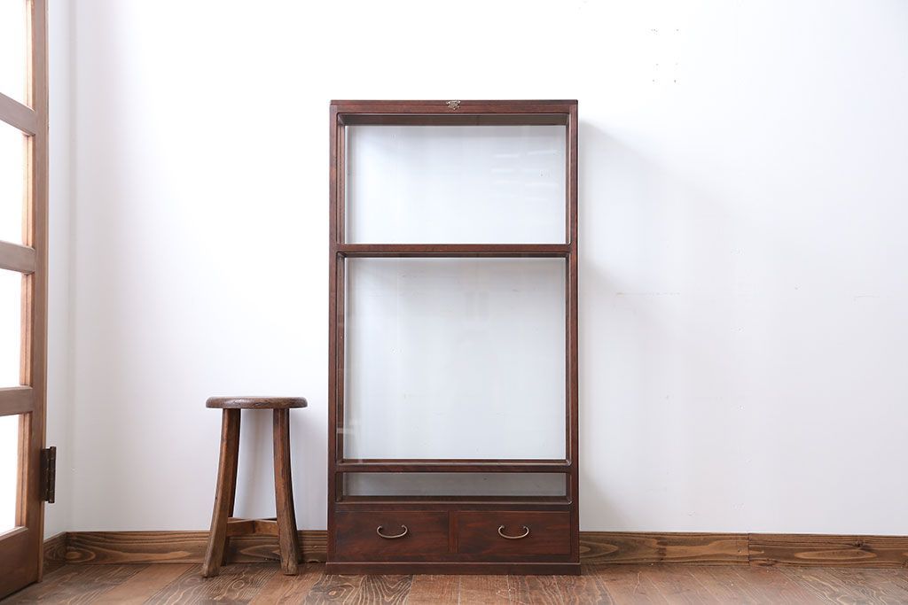 アンティーク家具　弓道の矢用　収納ガラスケース