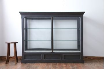 アンティーク家具　アンティークペイント　5面ガラスケース
