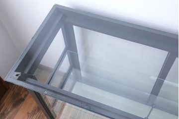 アンティーク家具　アンティークペイント　5面ガラスケース