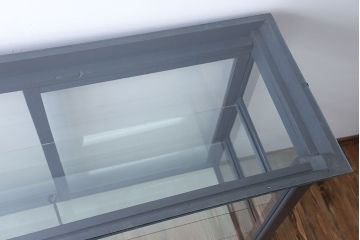 アンティーク家具　アンティークペイント　5面ガラスケース