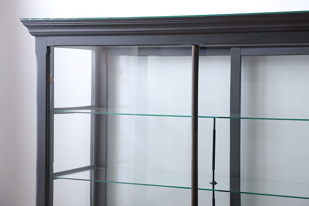 アンティーク家具　アンティークペイント　5面ガラスケース