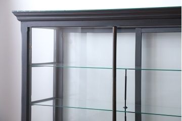アンティーク家具　アンティークペイント　5面ガラスケース