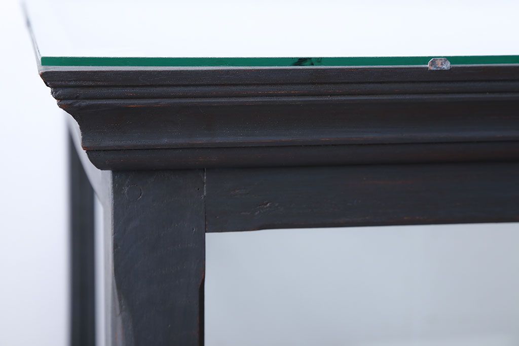 アンティーク家具　アンティークペイント　5面ガラスケース