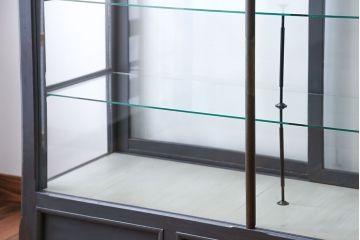 アンティーク家具　アンティークペイント　5面ガラスケース