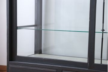 アンティーク家具　アンティークペイント　5面ガラスケース