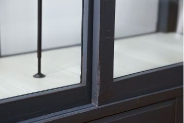 アンティーク家具　アンティークペイント　5面ガラスケース