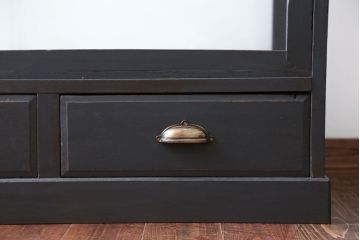 アンティーク家具　アンティークペイント　5面ガラスケース