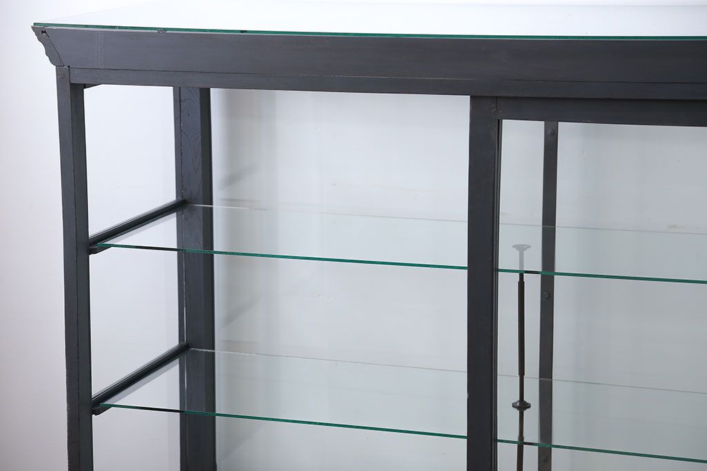 アンティーク家具　アンティークペイント　5面ガラスケース