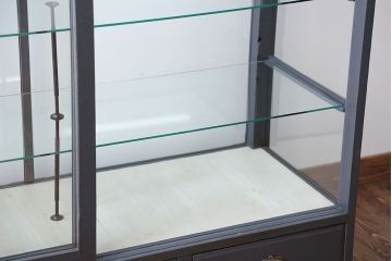アンティーク家具　アンティークペイント　5面ガラスケース