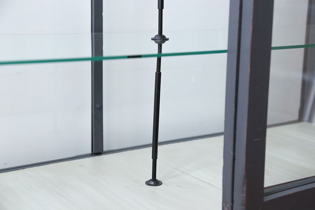 アンティーク家具　アンティークペイント　5面ガラスケース