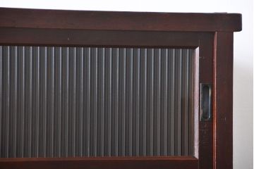 レトロ家具　昭和レトロ　モールガラス入り　重ね食器棚