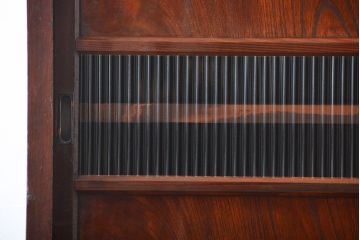 レトロ家具　昭和レトロ　モールガラス入り　重ね食器棚