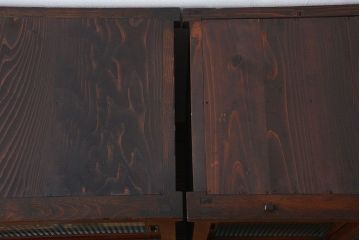 レトロ家具　昭和レトロ　モールガラス入り　重ね食器棚