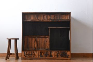 アンティーク家具　古民具・骨董　黒柿材　茶箪笥