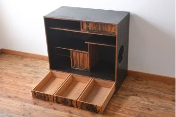アンティーク家具　古民具・骨董　黒柿材　茶箪笥
