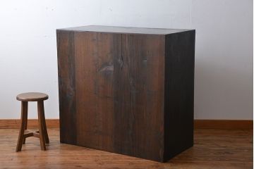 アンティーク家具　古民具・骨董　黒柿材　茶箪笥