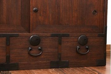 アンティーク家具　大正ロマン　桐材　時代箪笥ローボード(1、桐箪笥、桐たんす)