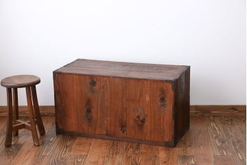 アンティーク家具　大正ロマン　桐材　時代箪笥ローボード(1、桐箪笥、桐たんす)
