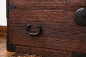 アンティーク家具　古民具・骨董　桐材　時代箪笥ローボード(2、桐箪笥、桐たんす)