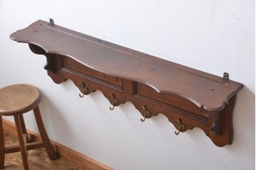 アンティーク家具　イギリスアンティーク　天使のフックのウォールラック