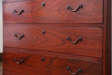 レトロ家具　昭和レトロ　欅材　時代箪笥ローボード(1)