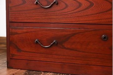 レトロ家具　昭和レトロ　欅材　時代箪笥ローボード(1)