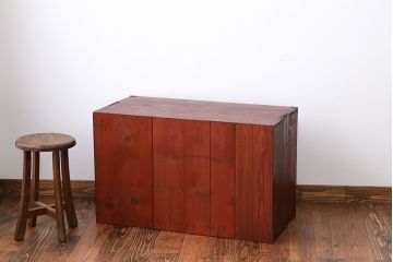 レトロ家具　昭和レトロ　欅材　時代箪笥ローボード(1)